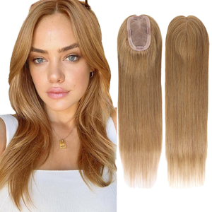 Toupet en PU Remy noir naturel pour femmes de 14 pouces prêt-à-expédier avec base en soie de bonne qualité Technique de base mono - Product Image 4