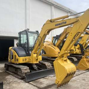 Excavadora de cadenas Komatsu PC55MR japonesa original de segunda mano en oferta, en buen estado, con motor, caja de cambios y bomba para excavación - Product Image 2