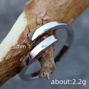 Anello Aperto Regolabile Minimalista Inciso, Gioiello da Dito Quotidiano alla Moda per Donne - Product Image 3