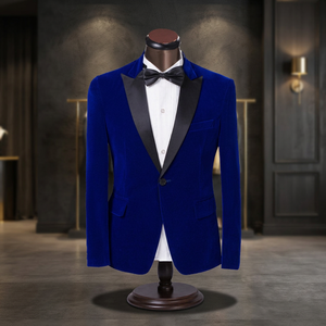 Blue Wool Blank Tuxedo <b>Jacket</b> From Thailand by Any Brand - Product Image 3