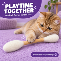 Jouet pour chat en feutre de laine en gros, 100 % pure laine, conception à double extrémité pour les animaleries et les distributeurs