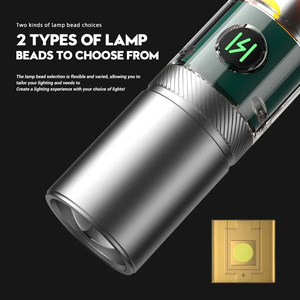 ไฟฉายเลเซอร์สีขาว LED สว่างพิเศษ พวงกุญแจไฟฉายพลังสูง ซูมได้ กันน้ำ พกพาสะดวก ไฟฉายพกพาสำหรับตั้งแคมป์กลางแจ้ง - Product Image 4
