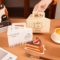 Boîte à gâteau triangulaire personnalisée de qualité alimentaire, boîte d'emballage portable pour pâtisserie avec poignée pour desserts, mousse, tranches et sandwichs