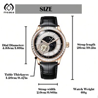 Montres de Tourbillon saphir personnalisées noires et dorées avec logo bracelet en cuir véritable Nh35 montre de plongée hommes