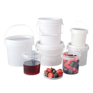 1l 2.5l 2l 3l 4l 5l Cubos de plástico de grado alimenticio con tapa Cubo de plástico a la venta Cubo de bebida de yogur personalizado
