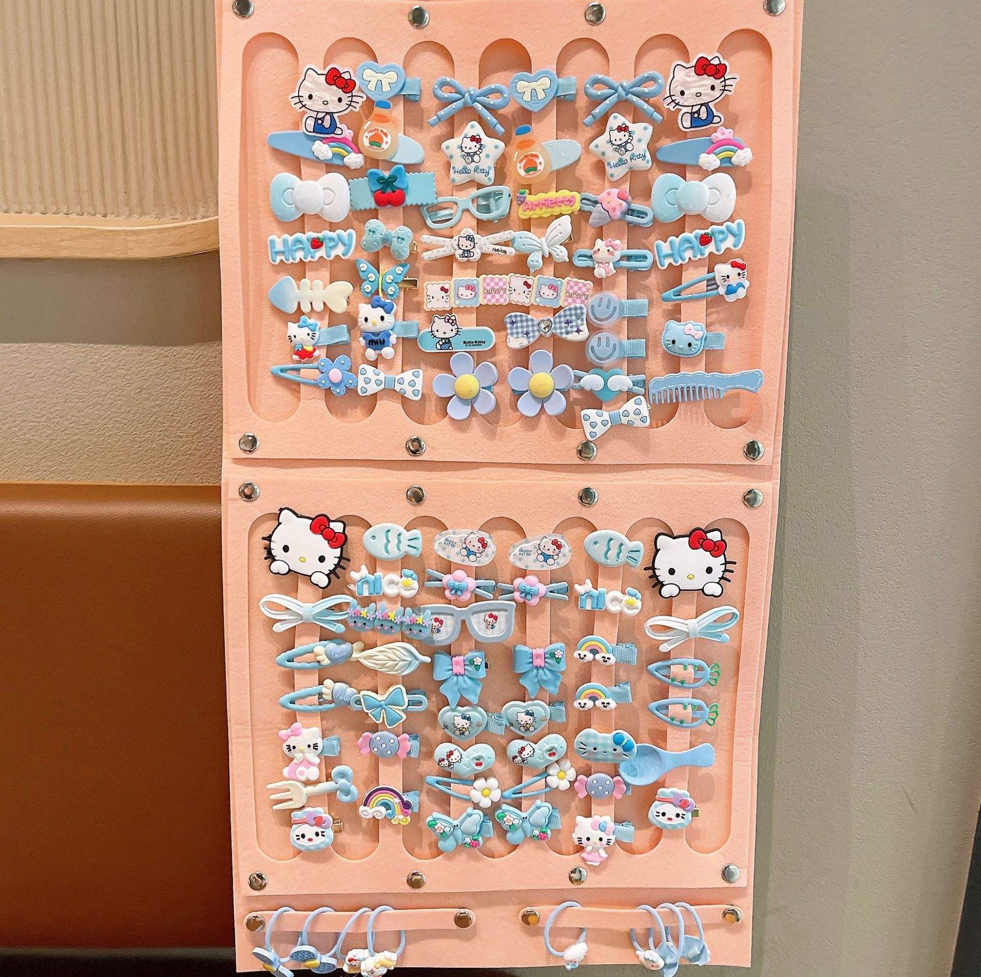 2ถุงเก็บของสีฟ้ารวมอุปกรณ์เสริมสำหรับผม