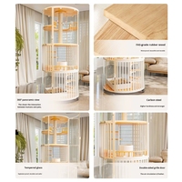 Nouvelle Conception d'Usine - Villa Cylindrique Panoramique de Luxe pour Chat - Cage Spacieuse en Bois pour Usage Intérieur - Accessoires pour Animaux de Compagnie