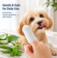 Lingettes nettoyantes pour dents de chien, lingettes à doigt avec tampons nettoyants buccaux et formule anti-plaque et anti-tartre, apaisantes et douces pour les gencives