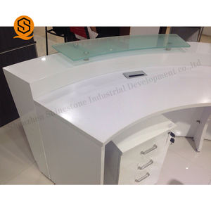 Nuovo disegno informazioni contatore man-made pietra semi cerchio reception contatore per il salone - Product Image 1