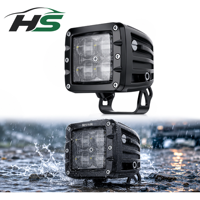 Lumière de travail LED HSSH 3x3 pouces 20W carrée IP69K avec optique à lentille Osram, projecteur et diffuseur, lumière auxiliaire tout-terrain pour ATV, UTV, camion, SUV