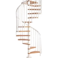 Escalier moderne en bois en spirale à 10 marches pour l'extérieur, échelle flottante galvanisée pour grenier, échelle rentable pour l'extérieur