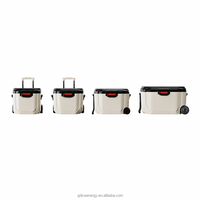 Glacière de voyage à roulettes 40L 45L 48L 75L en plastique isolé avec poignée de traction pour camping, pêche, voyage en voiture, barbecue