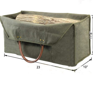Custom Fireplace <b>Carrier</b> Waxed Canvas <b>Log</b> <b>Carrier</b> Tote Bag Outdoor <b>Log</b> Tote Large Wood Carrying Bag with Handles - Product Image 2
