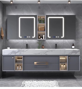 Italian Modern <strong>Rustic</strong> Solid Wood Double Sink <strong>Bathroom</strong> <strong>Vanities</strong> , <strong>Bathroom</strong> Furniture - Product Image 6