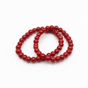 Pulsera de cinabrio con cuentas de 10 mm - La encarnación del amor y la serenidad SOLO UNA PIEZA - Product Image 2