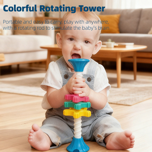 Jouet éducatif pour enfants Bechotoy, anneaux empilables musicaux arc-en-ciel en plastique, pour les enfants de 0 à 24 mois - Product Image 3