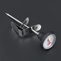 Thermomètre en acier inoxydable 304, thermomètre à sonde à clipser pour cafetière à filtre et tasse à latte art au lait