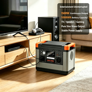 Station d'alimentation portable 1500W, générateur à batterie Lifepo4, générateur solaire, stations d'alimentation pour la maison, le camping en plein air - Product Image 2