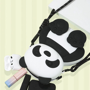 Silicone Waterproof Coin Purse Shoulder <strong>Bag</strong> with Zipper Closure Cartoon <strong>Panda</strong> Design for Kids Unisex Children's Handbag - Product Image 5