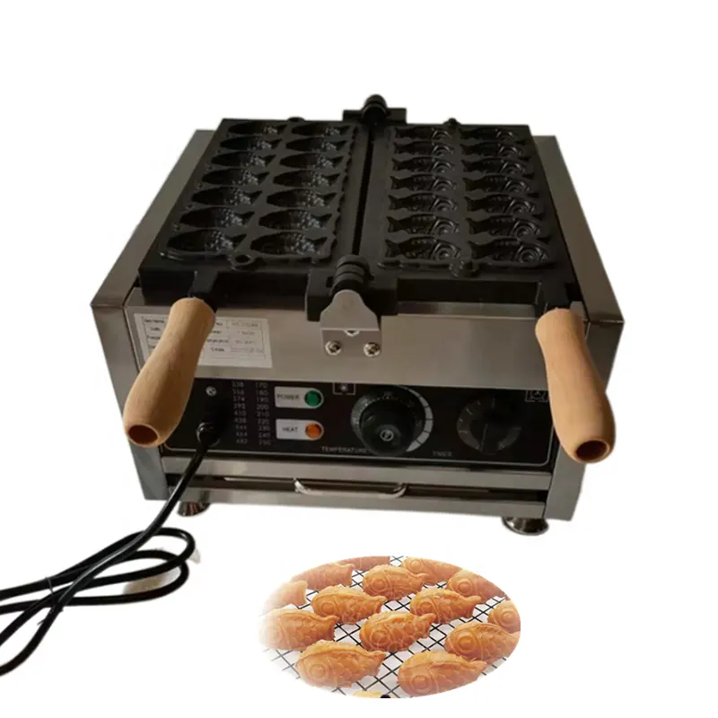Máquina para hacer waffles en forma de pez, fabricante de China, nuevo diseño, mini máquina de gofres taiyaki, gofrera de carpa dorada