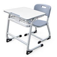 Ensemble de bureau et chaise d'école en bois réglable moderne avec un design écologique et durable pour les meubles de classe primaire