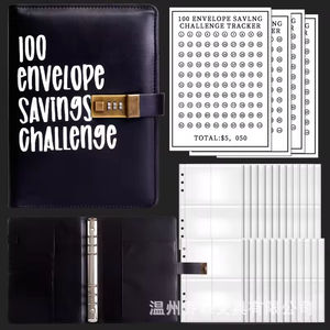 Nouveau livre de défis d'épargne avec planificateur de budget d'enveloppe pour les couples Budget 100 Enveloppe <span class=keywords><strong>Challenge</strong></span> Binder - Product Image 1