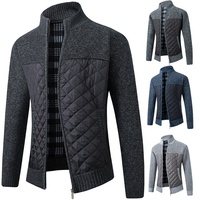 Nouveau Pull Homme à Col Montant Hiver Automne Vêtements Tricot Chaud Veste Zippée Manteau Cardigan Décontracté Mode pour Hommes