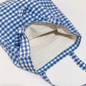 Retro Plaid Women's Canvas Shoulder Bag Large Capacity Ladies Reusable Shopping Bags Simple Casual Tote Female Handbags <b>Purse</b> - Product Image 6