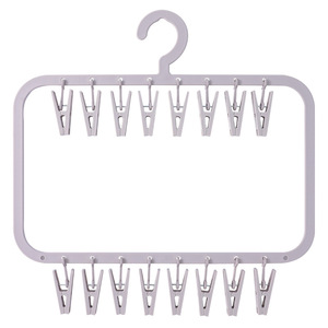 Colgador de ropa para niños con múltiples clips, organizador de ropa con gancho rectangular para calcetines, ropa interior, solución de almacenamiento para armario de bebé - Product Image 4