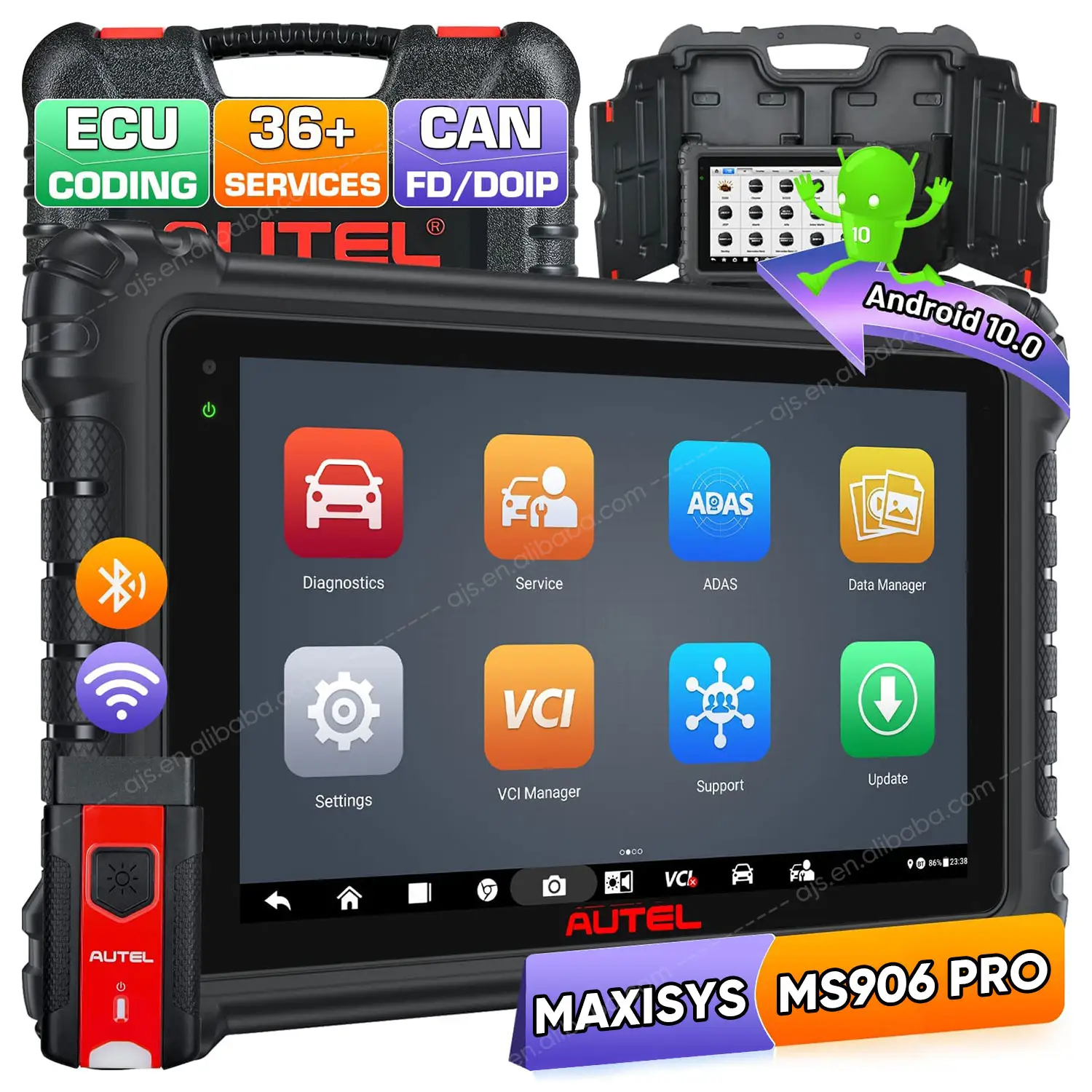 Autel 공식 스토어 MaxiSYS MS906 PRO OBD2 스캐너 도구 VCI 코드 리더 전문 전체 시스템 제단 차량 진단 도구