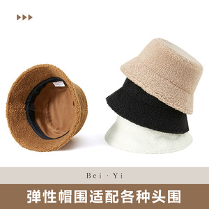 หมวกบักเก็ตผ้าฟลีซแบบยูนิเซ็กซ์สีทึบ หมวกชาวประมงฤดูหนาวที่ให้ความอบอุ่นพร้อมที่ปิดคอ - Product Image 5