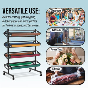 Dispenser per Rotoli <span class=keywords><strong>di</strong></span> Carta Kraft JH-Mech, Robusto, Larghezza 48 Pollici, Supporto da Terra in Metallo per 8 Rotoli <span class=keywords><strong>di</strong></span> Carta da Imballaggio - Product Image 3