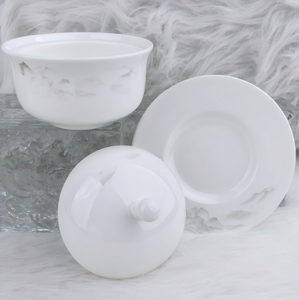 Vaisselle en céramique chinoise sous glaçure colorée : Bol en porcelaine, Assiette de table, Petite soucoupe - Product Image 2