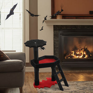 Rak kucing gaya Gotik dengan laba-laba <span class=keywords><strong>Web</strong></span> papan garuk bahan bulu kucing peliharaan pohon memanjat artefak Halloween mainan kucing - Product Image 3