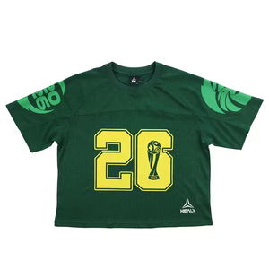 HEALY Maillot de football rétro Imprimé personnalisé Mesh Boxy Cropped T Shirt Mens Vintage Soccer Jersey - Product Image 1