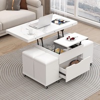 Table basse multifonctionnelle convertible, table à thé pliante, table à manger relevable 2 en 1, gain de place, table de salon