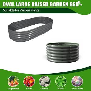 Galvanized Metal Raised Garden <b>Bed</b> Modular Colorful Planter Box for Outdoor Gardening Vegetable Flower Planting - Product Image 4