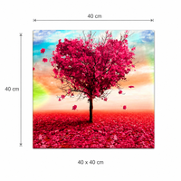 Kit de Peinture Diamant Complet 40x40cm Paysage Arbre Coloré Bricolage Mosaïque Artistique pour Enfants Décoration Murale Maison
