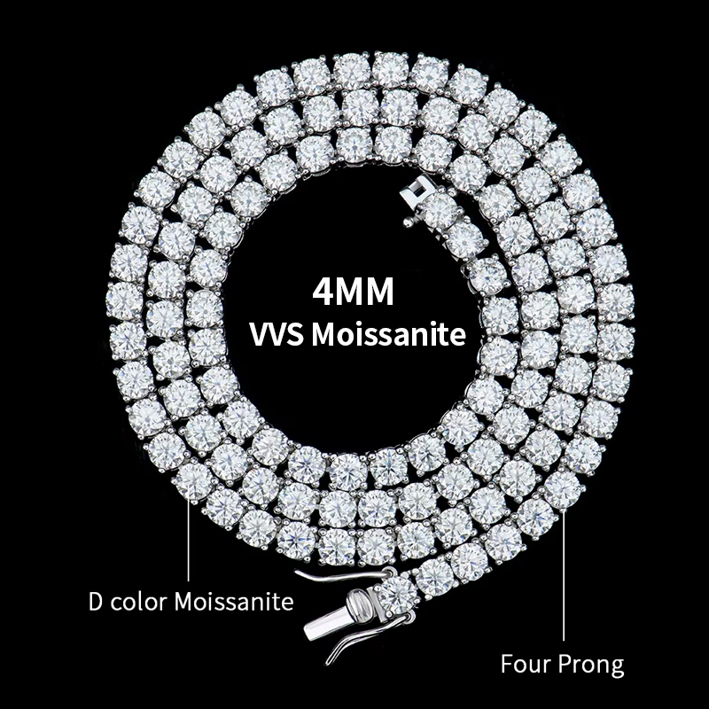 Moissanite Necklace -4.0mm