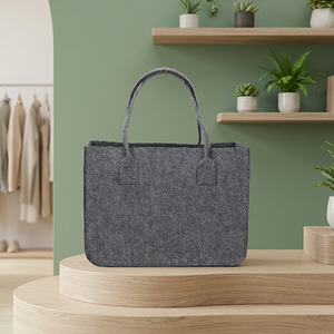<span class=keywords><strong>Sac</strong></span> fourre-tout en feutre gris foncé certifié GRS, sans AZO, avec logo personnalisé, grande capacité, vente en gros directe d'usine - Product Image 5