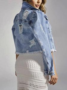 New Arrival Women's <b>Denim</b> <b>Jacket</b> High Quality Distressed Full Sleeve <b>Denim</b> <b>Jacket</b> Lightweight Blue <b>Crop</b> Washed Jeans <b>Jacket</b> - Product Image 1