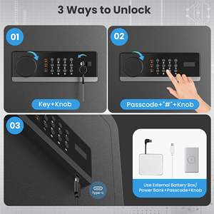 Caja Fuerte de Seguridad Antirrobo con Cerradura Electrónica para el Hogar, Oficina, Hotel, Cajas Fuertes de Acero para Dinero, Objetos de Valor, Documentos y Armas - Product Image 2
