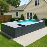 Maison professionnelle Spa arrière-cour conteneur d'expédition Portable piscine en fibre de verre bois piscines hors sol pour adultes