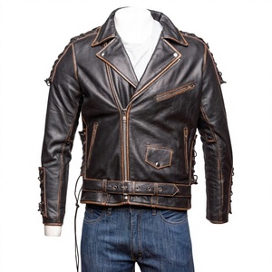 Soft Genuine Brown <b>Leather</b> Jacket for Men Wholesale <b>High</b> Quality Outerwear <b>Leather</b> Jackets with Custom Logo - Product Image 3