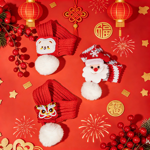 Bufanda para gatos/cachorros, cálida y bonita para otoño e invierno, de lana tejida, accesorios festivos para mascotas para el Año Nuevo. - Product Image 1