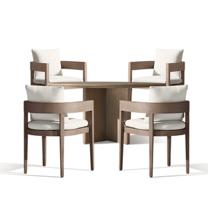 Hiện đại sang trọng ngoài trời tếch ăn uống đặt rắn gỗ Patio ăn uống đặt cho khách sạn sân - Product Image 4