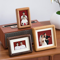 Marco de Fotos de Madera de Nogal Sólido con Esquinas Impresas con UV, Diseño de Mortise y Tenon, Duradero, Elegante, Decoración para el Hogar, Plegable, para Exhibición de Fotos