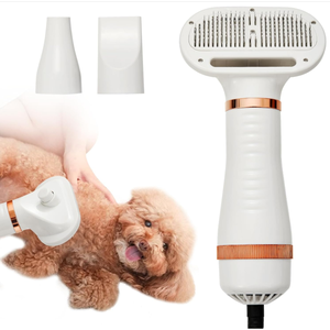 Sèche-cheveux 3-en-1 pour animaux de compagnie, brosse pour chien et <span class=keywords><strong>chat</strong></span>, sèche-cheveux portable pour chien, brosse lissante, température réglable, protection contre la surchauffe faible/moyenne/élevée - Product Image 1