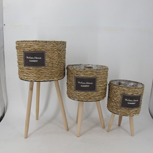 Panier de rangement de jacinthe en pieds naturels, vente en gros, taille personnalisée, tissage vietnamien avec poignée, vente en gros - Product Image 3
