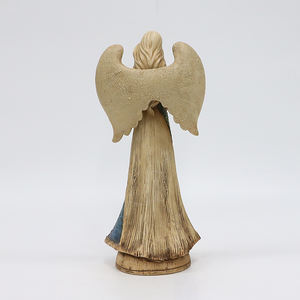 Estatua de Ángel de Mosaico de Vidrio y Resina, Figura de Ángel Sosteniendo un Bebé con Acabado Floral Craquelado para Decoración Religiosa del Hogar - Product Image 5